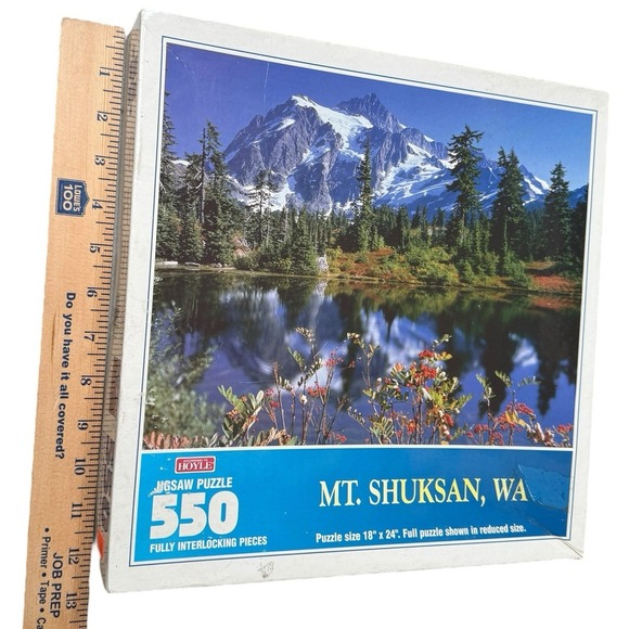 VTG 1996 Mt. Shuksan WA PNW Jigsaw Puzzle 550 pc Hoyle Products 18x24 USA - Picture 4 of 8